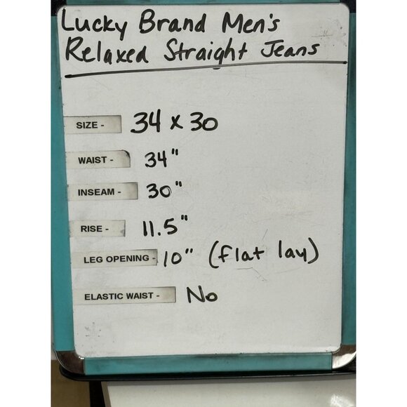 Vintage Lucky Brand Men's Relaxed Straight Blue Jeans Size 34x30 - Picture 11 of 11